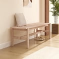 thumbnail image 7 of Solid Wood Bench, 55" Long Farmhouse Entryway Bench for Hallway, Dining Living Room, Kitchen Table, Bedroom, Entry Way Benches Seat for Indoor/Outdoor Use, Natural, 7 of 7