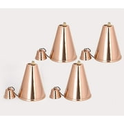 Hawaiian Cone Tabletop Oil Torch - Sophisticated Oil Lamp is Perfect as Centerpiece or Landscape Lighting - 60oz Bowl with Matching Snuffer and Fiberglass Wick, Set of 4 (Smooth Copper)
