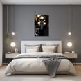 thumbnail image 3 of ZHONGYUTONG African American Canvas Wall Art Black Gold Woman Face Painting Prints Abstract Portrait Pictures for Black Girl Room Bedroom Decor (12.00" x 18.00"), 3 of 6