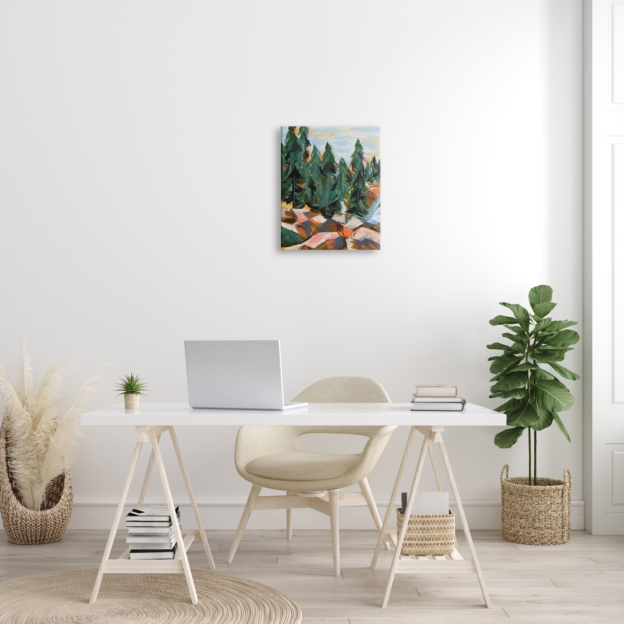 Stupell Abstract Woodland Tree Scenery Landscape Painting Gallery Wrapped Canvas Print Wall Art