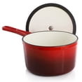 thumbnail image 3 of MegaChef 2 Quart Enameled Cast Iron Sauce Pan in Gradient Red, 3 of 7