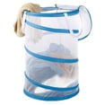 thumbnail image 1 of Cesta plegable de, color blanco con borde azul, 1 of 3