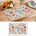 thumbnail image 6 of Leaf Flower Placemats Set of 6 Plant Floral Garden Leaf Spring Summer Place Mats Indoor Wipeable Table Mats Washable Cloth Dining Table Placemats for Kitchen Holiday Party Home Decor 13x19 Inch, 6 of 9