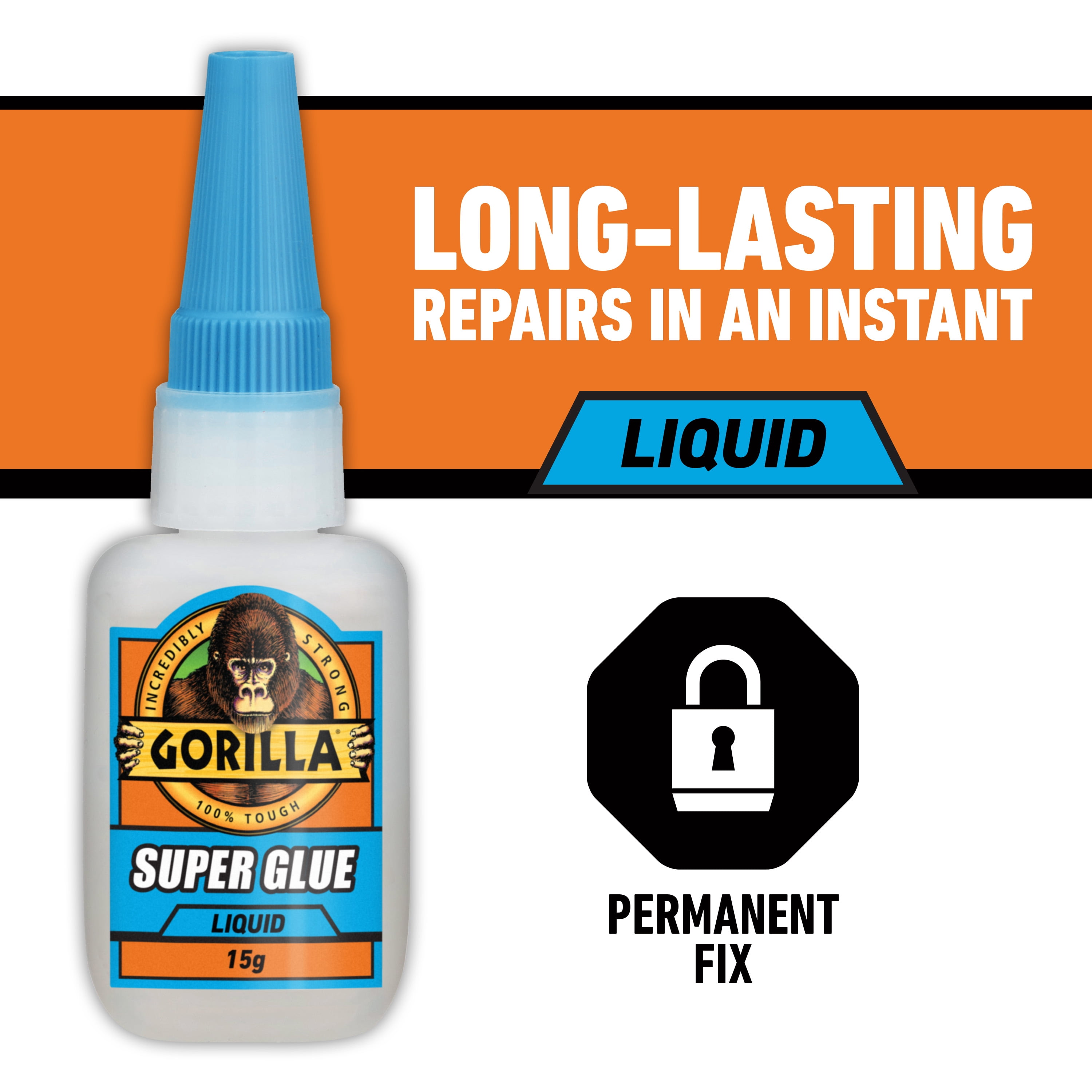 (2 pack) Gorilla Glue Super Glue 15g Bottle Net Content Quantity 1