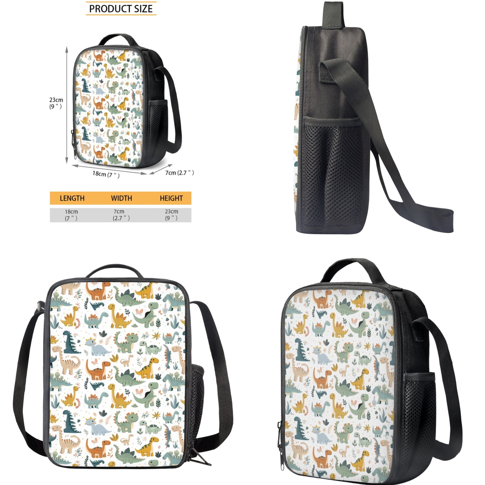 Uppodwarkid Galaxy Wolf 4-in-1 Backpack Set For Kids - 17" Backpack, Lunch Box, Pencil Case & Bottle Holder