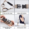 thumbnail image 6 of Beach Chair Shoulder Straps Adjustable Scooter Carrying Strap Anti-Slip Replacement khaki Universal Padded, 6 of 7