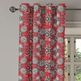 thumbnail image 2 of Ambesonne Mandala Grommet Curtain, Doodle Mandala Flower Art, 50" x 84", Scarlet White Black, 2 of 6