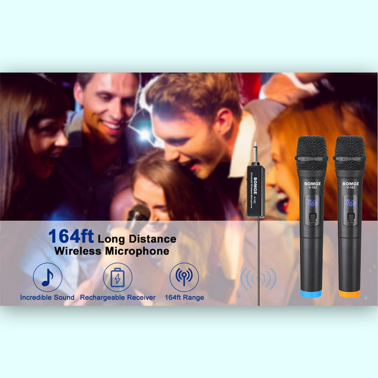 Wireless Microphone, V-102 Professional High Frequency Sensitive Karaoke Mic  For Party For Karaoke 