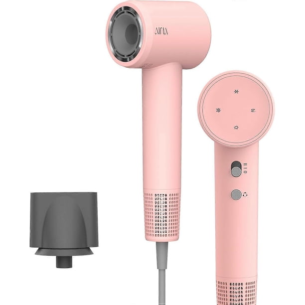 Secador de pelo iónico rosa P01 con motor sin escobillas, secado rápido y control del encrespamiento.
