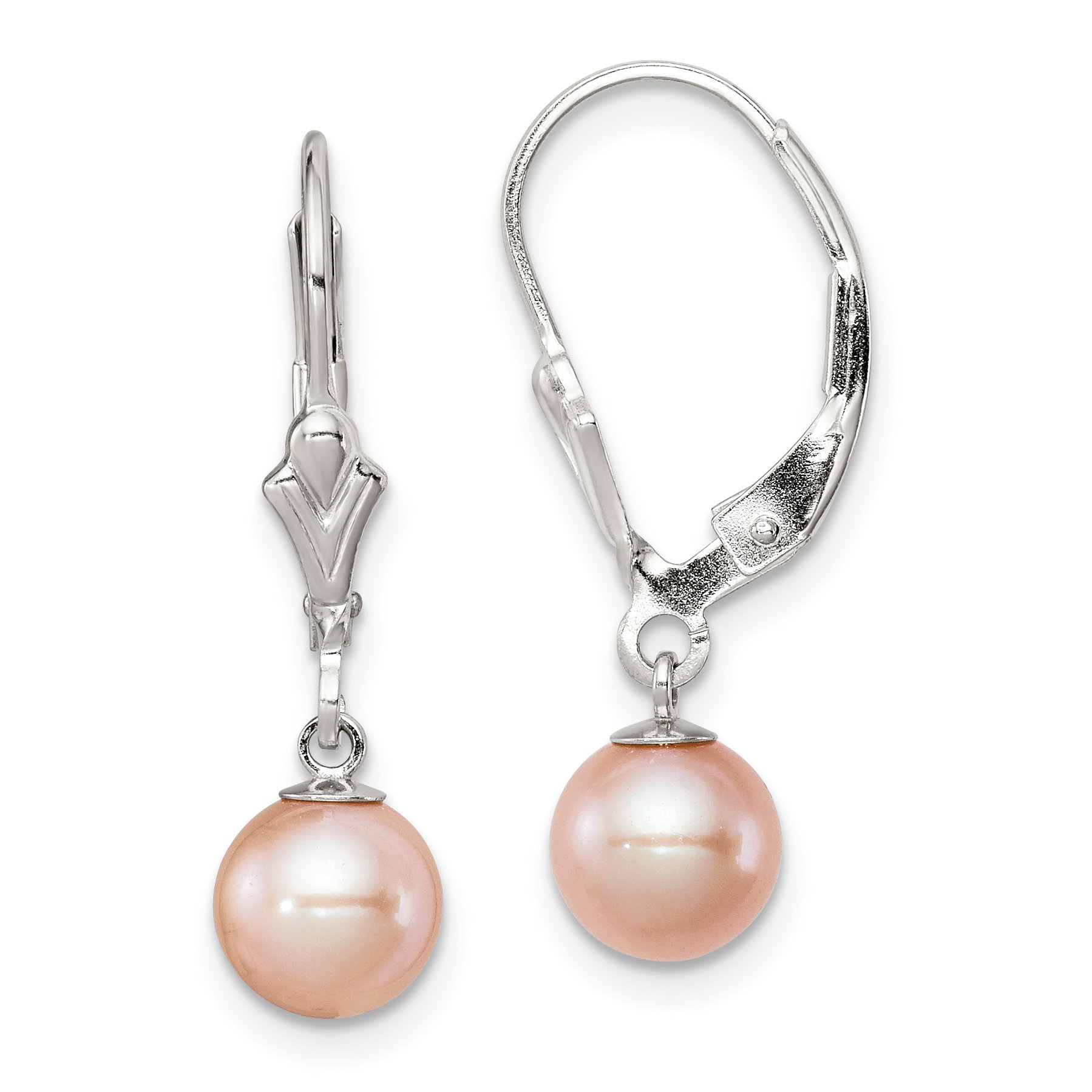 Boucles D'Oreilles Argent 925 - Perle Rose Naturelle & Quartz Rose - Fait Main - Inde
