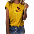 thumbnail image 4 of SHEOWO Loose and Comfortable Women's Fashion Casual Short Sleeve Floral Printed Graphic Loose T Shirt Tops Women's New Round Neck Butterfly, 4 of 7