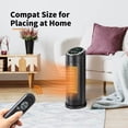 thumbnail image 3 of paproos Space Heater for Indoor Use, Portable Heater with Remote, 1000W/1500W Fast Heating Electric Heater, 1-12h Timer, 90° Quiet Oscillating Small Heater for Office Home, 3 of 8