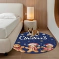 thumbnail image 2 of Gingerbread Navy Blue Round Area Rug 3.3Ft Washable Circle Rugs for Dining Room Table, Christmas Winter Snowflake Non-Slip Carpet Floor Mats Indoor Outdoor Carpet Runner Aesthetic Home Decor, 2 of 8