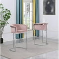 thumbnail image 2 of Pink Velvet Barstool Chair (Single) with Silver Metal Chrome Base, 2 of 3