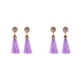 thumbnail image 3 of Pendientes largos de borla Qarigey Violeta 2piezas aleación hueco colgantes acogedor para mujeres y niñas, 3 of 5