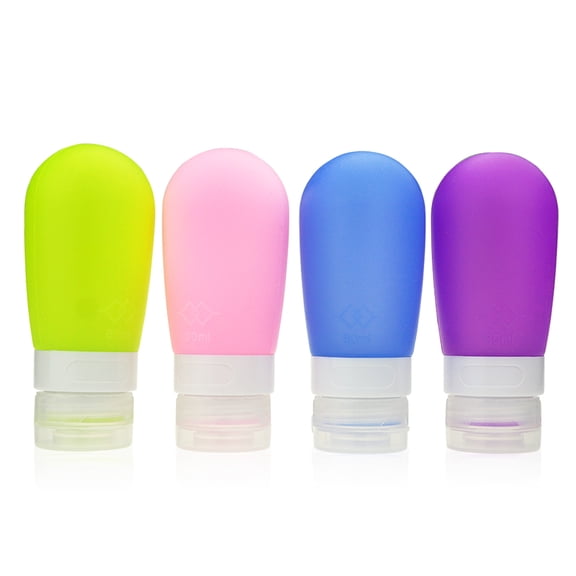 LABRIMP 1Pack Leak Proof Silicone Bottle Travel Lotion Containers Purple 1.6 x 1.6 x 3.1 Inch Portable Refillable