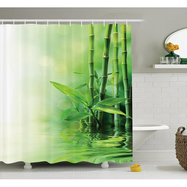 Asian Decor Shower Curtain Set By Bamboo Stalks Reflection On Water Blurs Freshness Japanese Decorative Zen Spa Bathroom Accessories 75 Inches Ambesonne Com Asian Decor Shower Curtain Set By, Asian Shower Curtains