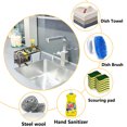 thumbnail image 3 of Sponge Holder for Kitchen Sink, Kitchen Sink Caddy, Rustproof 304 Stainless Steel Dish Sponge Organizer with Divider, 3 of 7