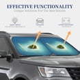 thumbnail image 3 of Kdxio Paradise Island In The Form Of Heart Print 2-Piece Sun Shade Front Windshield - Foldable Car Front Window Sunshades For Most Sedans Suv Truck, 3 of 6