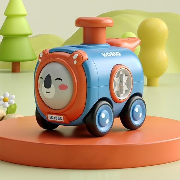 EGNMCR Car Model Toy Car Press Change Face With Whistle Small Train Drop Car Boy Parent-child Interaction push cart Birthday Gifts for Kids