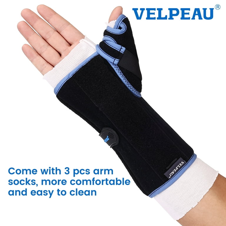 VELPEAU Wrist Brace with Thumb Spica Splint (Right Hand, Medium) 