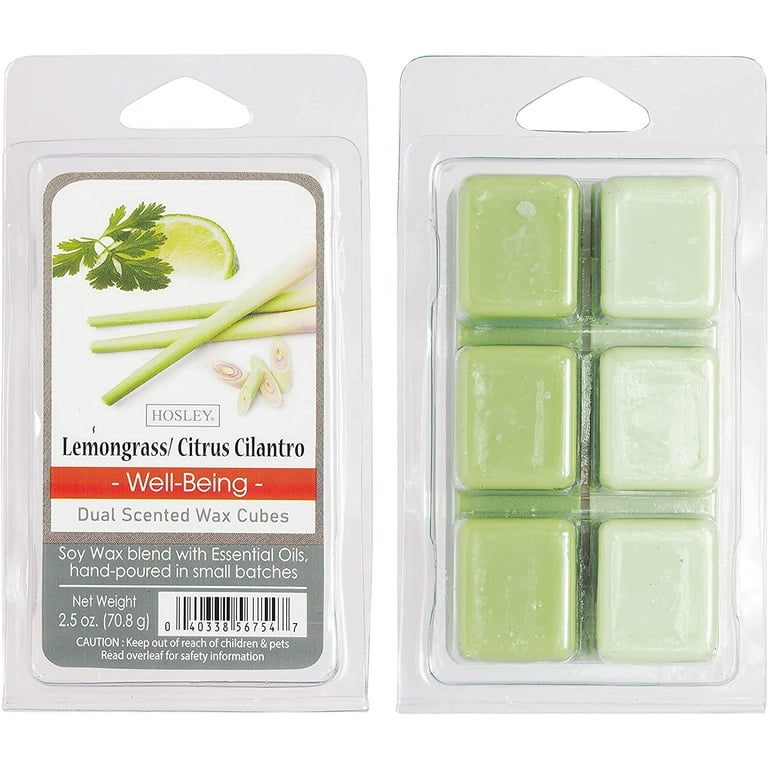 Hosley Set of 6, Lemongrass Citrus Cilantro Scented Wax Cubes/Melts - 2.5  oz Each 