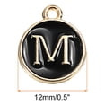 thumbnail image 2 of Alphabet M Letter Charm Double Sided Enamel Initial Alphabet Pendant Black, for Jewelry Making, 50pcs, 2 of 7