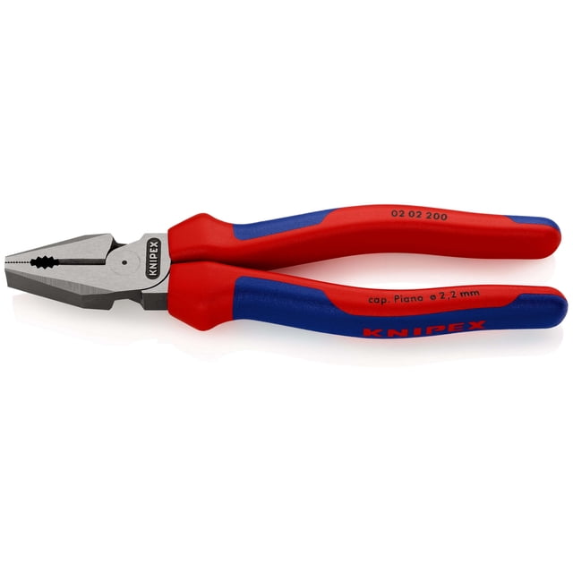 KNIPEX 02 02 200 SB Pinza universal para trabajos pesados con fundas en dos componentes acabado pavonado 200 mm