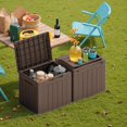 thumbnail image 4 of 30 Gallon Resin Deck Box 2 Pack Outdoor Indoor Waterproof Storage Box for Patio Furniture Pool Accessories Storage for Cushion Garden Tools (Brown, 2 Pack), 4 of 7