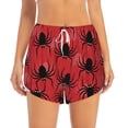 thumbnail image 2 of Susaid Spider Print Women's High Waisted Running Shorts Quick Dry Athletic Gym Track Workout Shorts Zip Pocket-X-Large, 2 of 7
