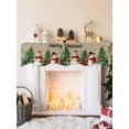 thumbnail image 2 of Christmas Snowman Mantel Scarf Fireplace Decorations for Living Room, Brown Winter Snowflake Xmas Pine Tree Fireplace Mantel Scarf Cover Runner for Halloween/Thanksgiving/Christmas Decor 70"x17", 2 of 6