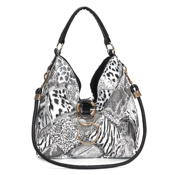 Vintage Leopard Print Hobo Bag Retro Large Capacity Women's Fashion Handbag Shoulder Bag & Tote Purse