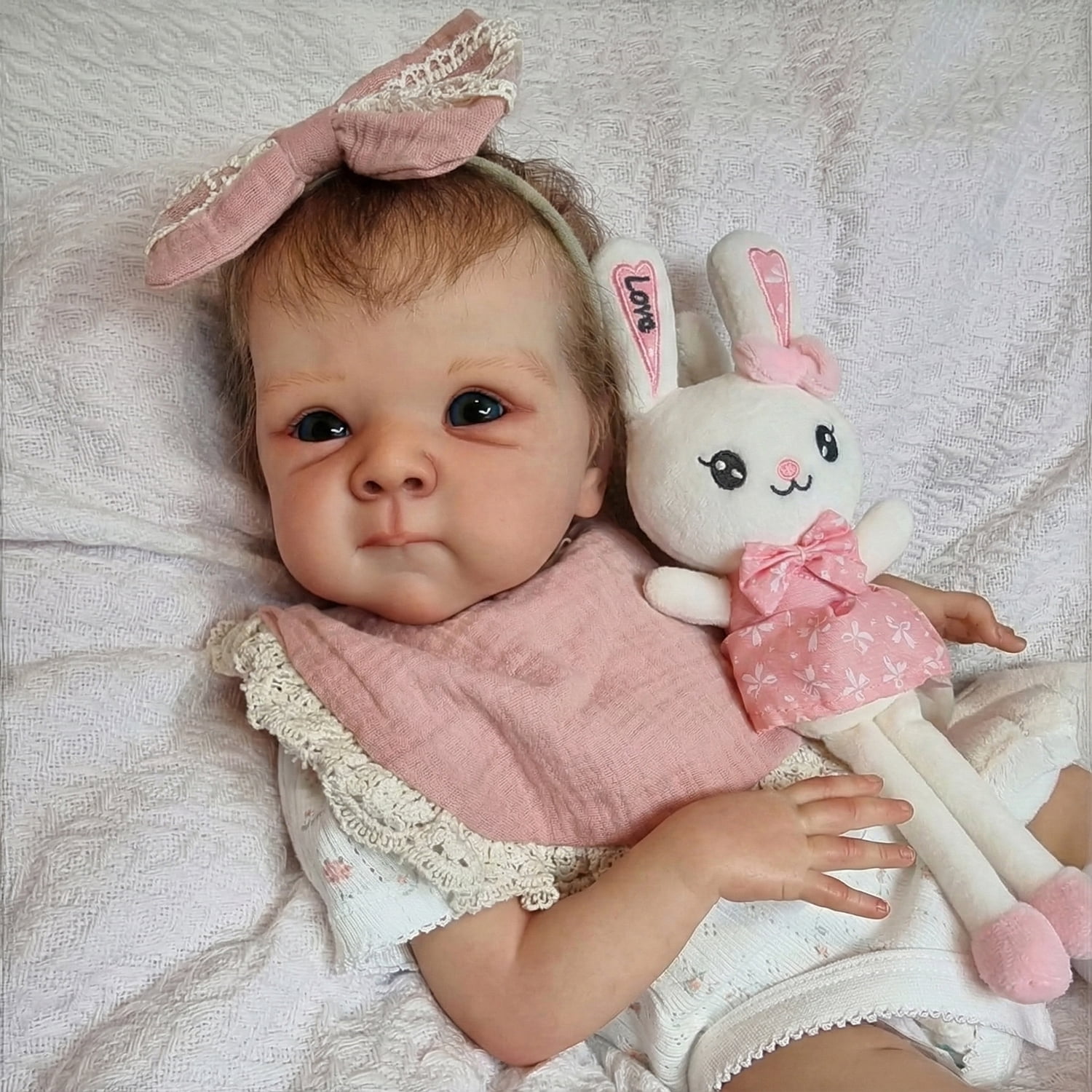 iCradle 18 Inch 46cm Lifelike Reborn Baby Dolls Girls Full Vinyl Body Hand Rooted Hair Washable Realistic Newborn Babies That Look Real Babies Reborn Doll Handmade Birthday Gift for Girls Kids Age 3+