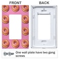 thumbnail image 3 of Yayeee Rocker Switch Wall Plate 2-Gang 4.7"x4.6" Home Decorative Outlet Cover, Pink Doughnuts, 3 of 6