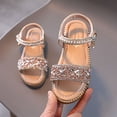 thumbnail image 5 of KaLI_store Toddler Sandals Toddler Girl Open Toe Flat Sandals Summer Casual Dress Shoes,Gold, 5 of 5