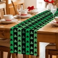 thumbnail image 5 of St. Patrick's Day Table Runner - 70 Inch Long Spring Green Lucky Clovers Shamrock Cotton and Linen Blended Dress Scarves Farmhouse Table Runner for Kitchen Dining, Coffee Table, 13" x 70", 5 of 8