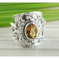 thumbnail image 2 of Navya Craft Citrine Oval Sterling Silver November Birthstone Handmade Statement Women Ring Size 9.0, 2 of 6