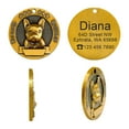 thumbnail image 4 of Didog Personalized Dog Tags 3D French Bulldog Custom Dog Name ID Collar Tag Gold Round, 4 of 6