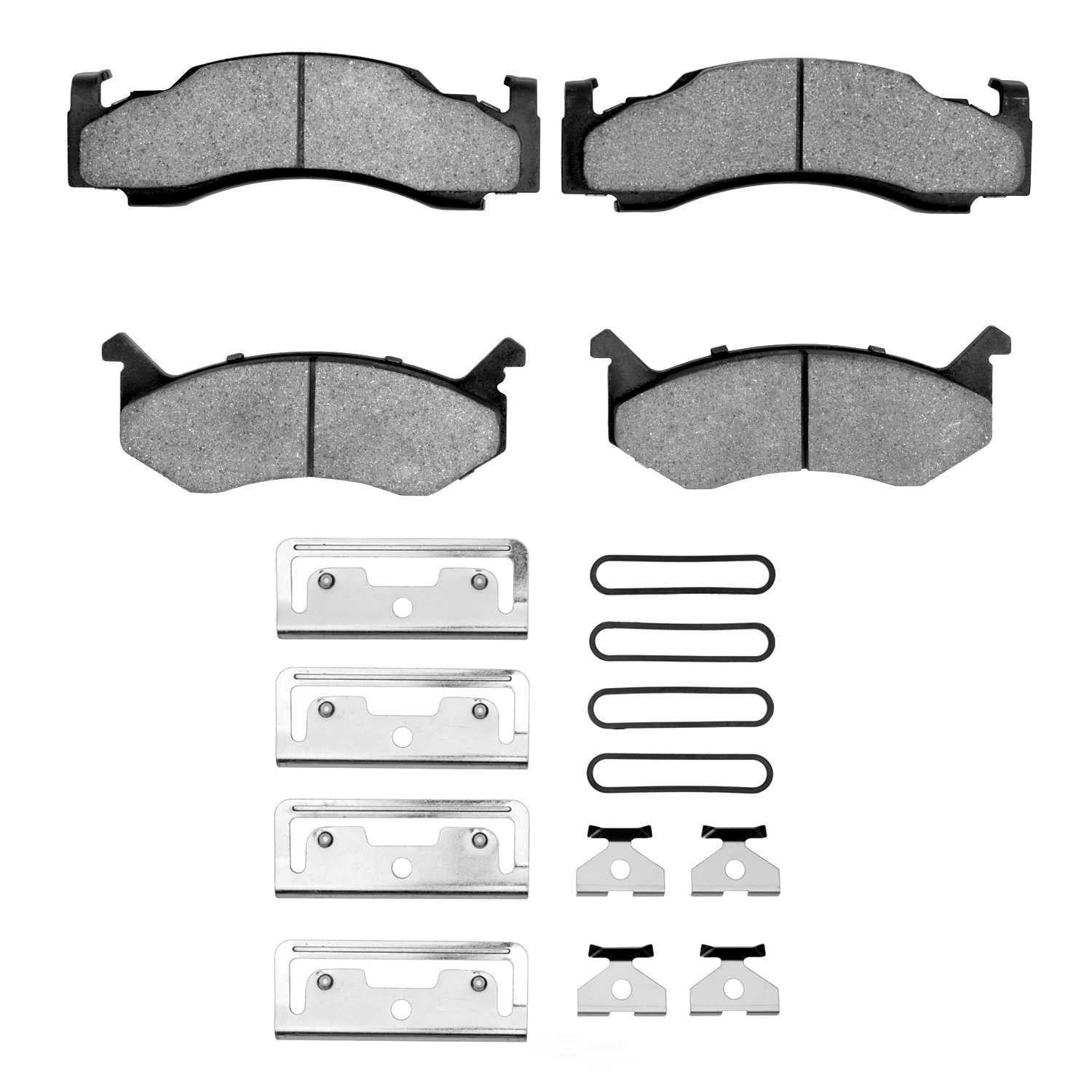 Dynamic Friction Company 1551-0123-01 DFC 5000 Advanced Brake Pads - Semi Metallic and Hardware Kit