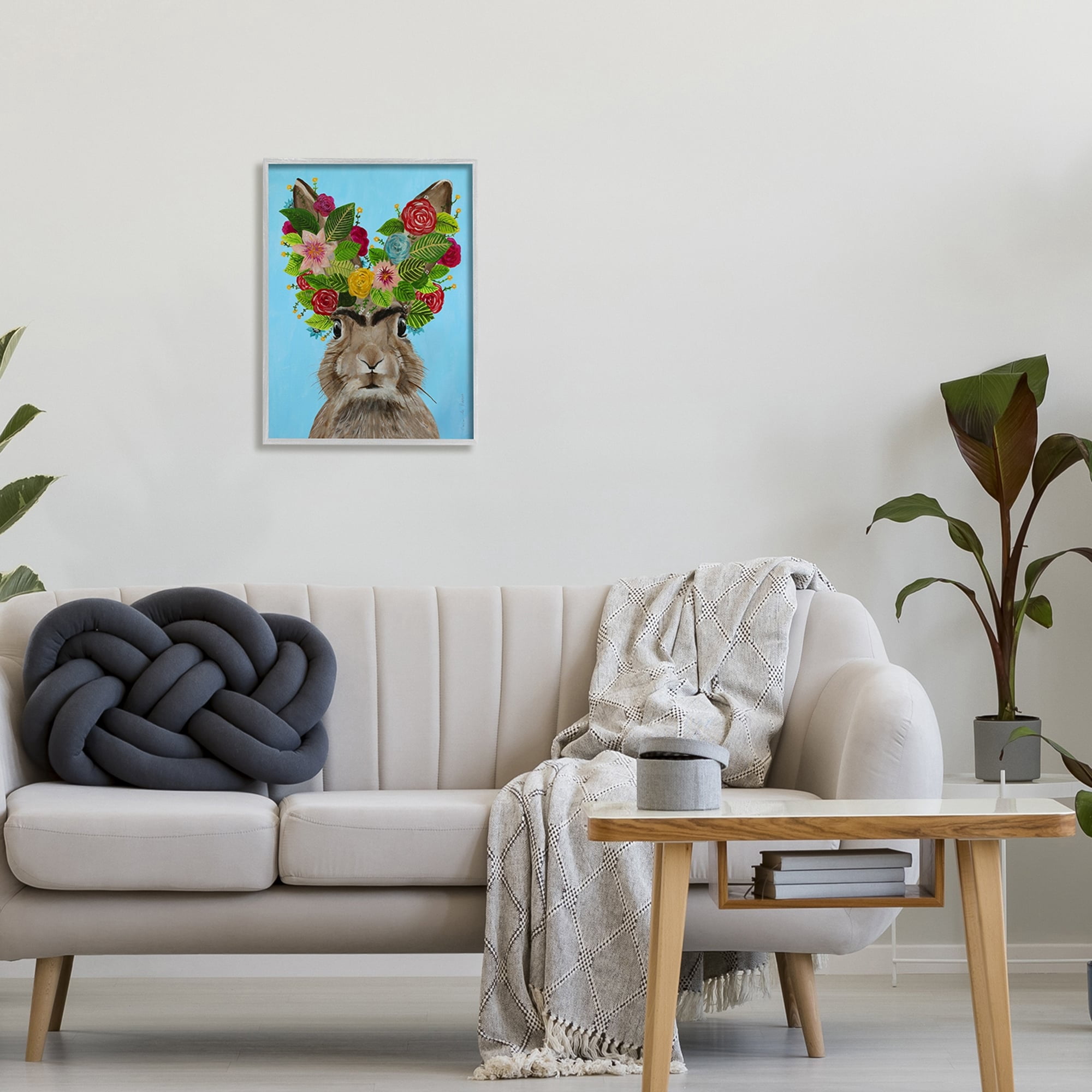 Stupell Industries Brown Bunny Rabbit Ears Flower Bouquet Bold Portrait, 16 x 20, Design by Coco de Paris
