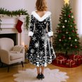 thumbnail image 4 of Christmas Dresses for Women Christmas Party Printed Dresses For Women Vintage Christmas Midi Dress Casual Dresses Cocktail Dress Party Festive Dresses for Christmas Celebration,Black,L, 4 of 5