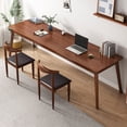 thumbnail image 7 of NELYE 63" Extra Long Two Person Simple Wooden Writing Desk, Walnut Finish, 7 of 7