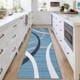 thumbnail image 4 of Garvee 2x6 Modern Geometric Runner Rug for Hallway, Machine Washable Rug Non Slip Low Pile Rug Stain Resistant Indoor Carpet for Kitchen Laundry Bedroom, Blue, 4 of 8