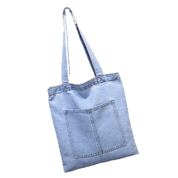 Qarigey Bolso de compras con cremallera de poliéster resistente al desgarro y a los arañazos para bolsos de hombro esenciales salvaje Bolsas de mensajero y de hombro Estilo 1 azul claro