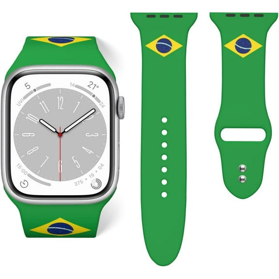 Brazil Flag Watch Band For Apple Wristband Band For Iwatch Series Soft Silicone 38mm*40mm
