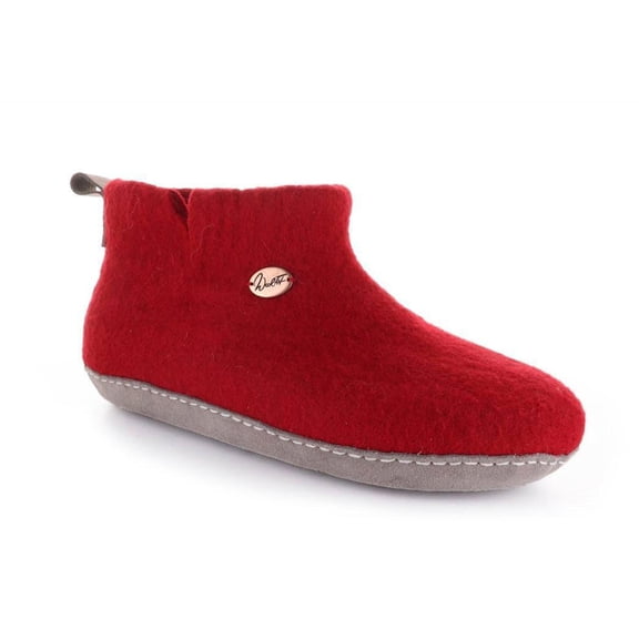 WoolFit® ankle high Felt Boots Slippers | Yeti, dark red