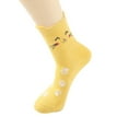 thumbnail image 4 of Crew Socks for Women Womens Crew Socks 10 Pack Kitty Print Breathable Cozy Warm Winter Solid Ankle Socks Yellow, 4 of 6
