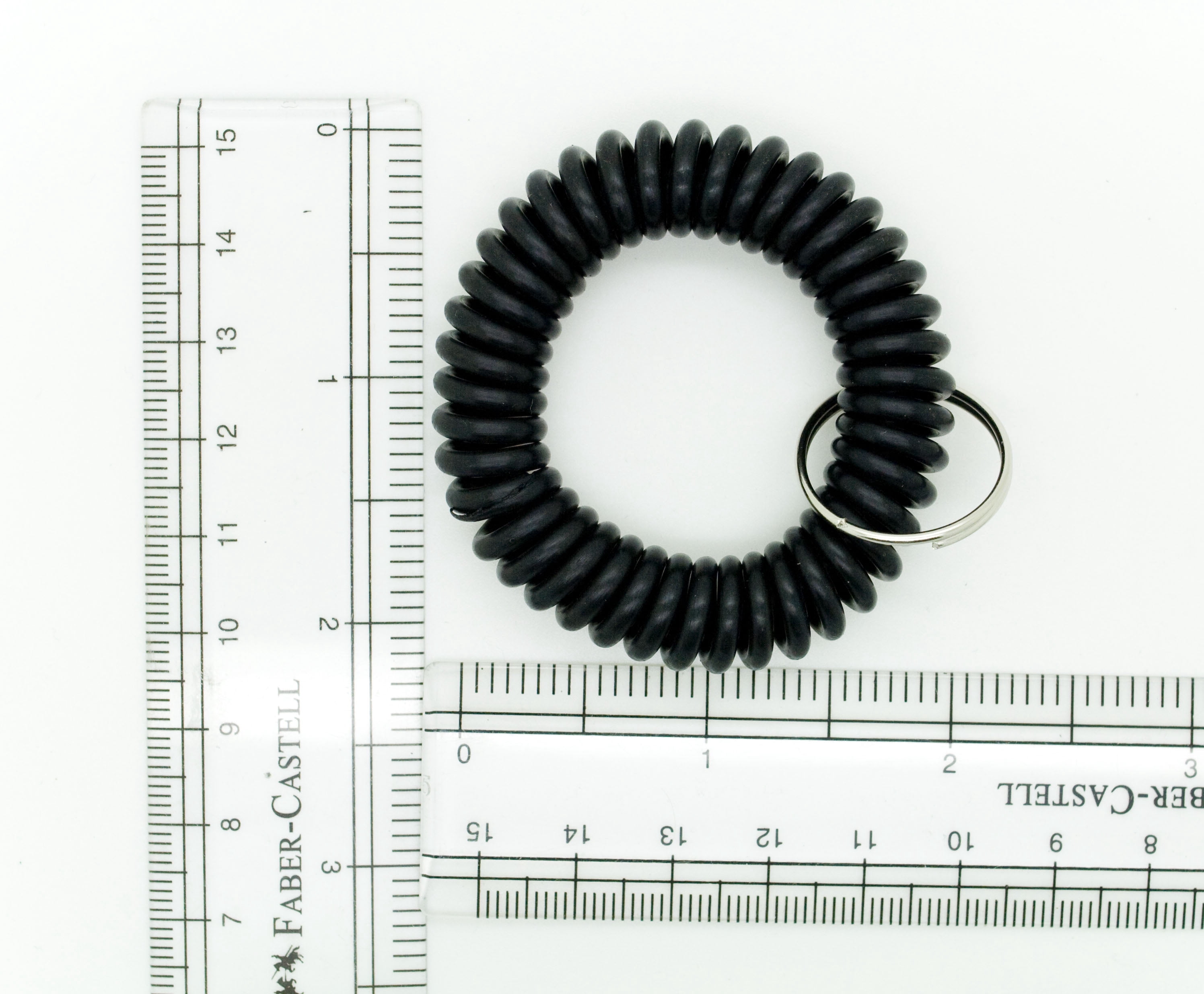 100pcs Black Color Soft Spring Spiral Wrist Coil Elastic Wrist Band Key Ring Chain by OnDepot