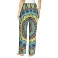 thumbnail image 3 of Balery Round Mandala1 print Women's Pajama Pants,Ultra Lightweight Pjs,Lounge Pant-Large, 3 of 9