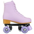 thumbnail image 3 of SLLINGLUO Roller Skates for Girls, High-Top Double Row Leather Quad Skates, Purple, Youth 3, 3 of 9